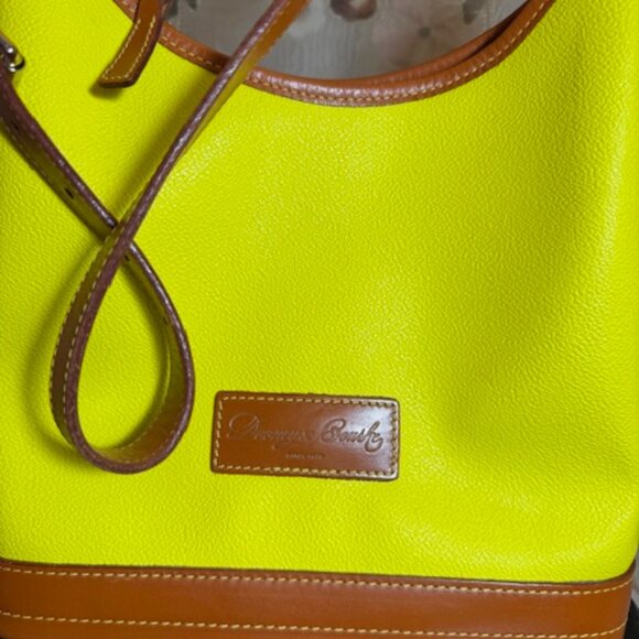 Dooney & Bourke, Small Leather Pebble Grain Hobo - Bright Yellow - Picture 2 of 16